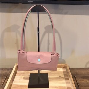 Longchamp NWOT Le Pliage bag Limited Edition pink and blue